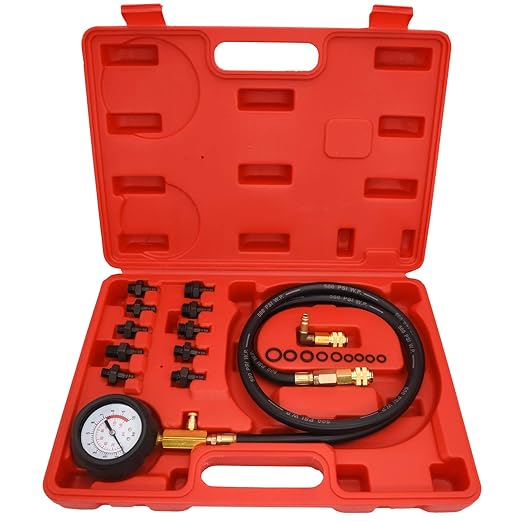 Oil Pressure Tester Kit, 0-140 PSI Engine Oil Pressure Tester Gauge Tool Kit for Cars ATVs Trucks Use.