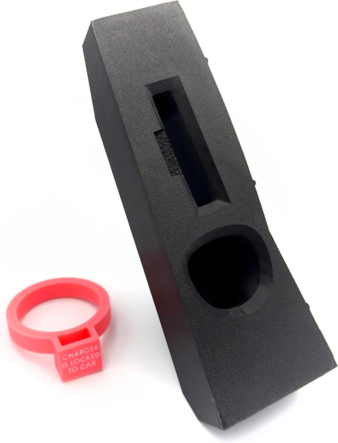 Door Dock for Tesla/J1772 Adapter for Model Y and Charger Locking Ring Bundle 2023-2025 (Pink)