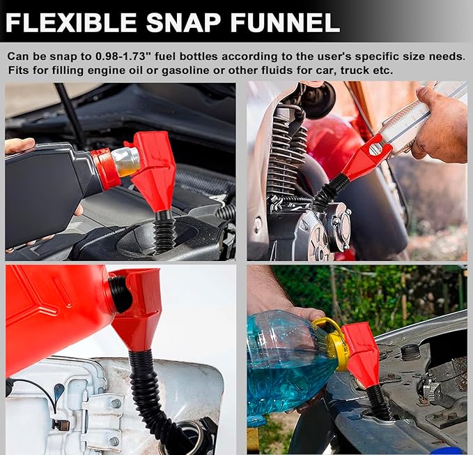 7pcs Oil Filter Wrench Set with Small Oil Funnel for Oil Change, Adjustable Oil Filter Removal Tool 2-1/16"-5-1/4"