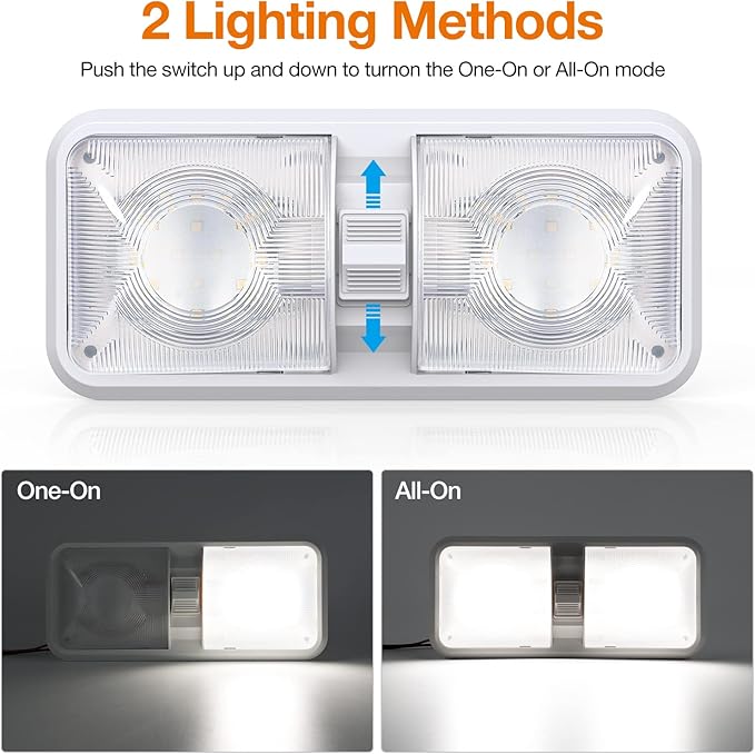 RV Lights Interior, 12 Volt Led Lights 1000LM, Camper Lights 8W, RV Led Lights Interior Fixtures 12V, RV Ceiling Dome Light with Switch for RV/Camper/Trailer/Boat/Car (Natural White, 8Pack).