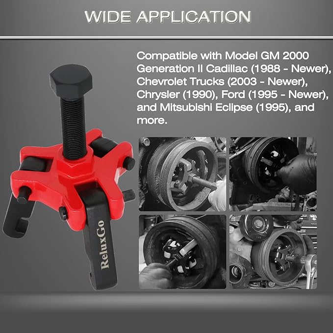 Harmonic Balancer Pulley Puller Set Adjustable 3-Jaw Puller Tool for Removing Harmonic Damper and Balancers Compatible with Chevy GM Chrysler Cadillac Ford ect