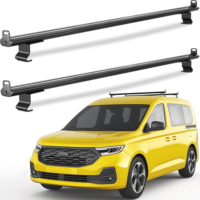 Van Ladder Roof Rack Fits for Ford Transit Connect 2014-2025 (Not for Transit), Ladder Rack for Cargo Van，Ladder Rack Ideal for Transporting Ladders Luggage Cargo Rack Crossbars Accessories