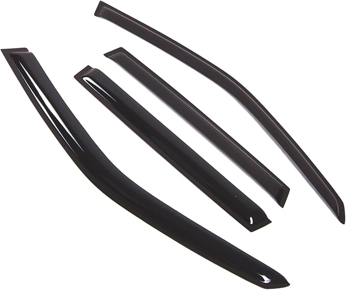 Tuningpros WD2-390 Dark Smoke 4 Pcs Set Window Visor (Outside Mount) Deflector Rain Guard Compatible with 2009-2013 Subaru Forester