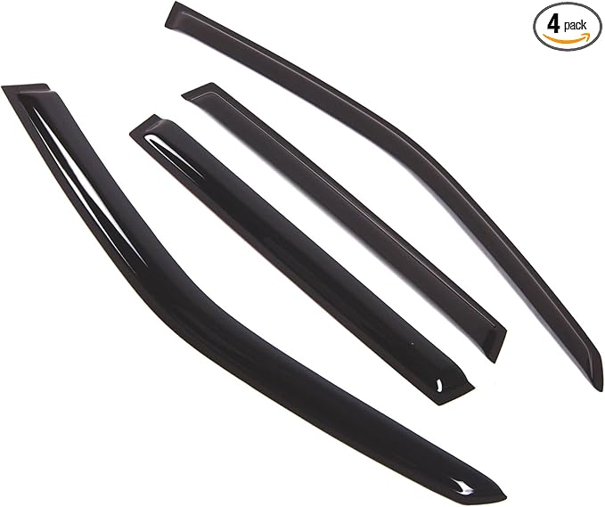 TuningPros Outside Mount Window Vent Visors Rain Guards Compatible with Subaru Forester 2009-2013 | Side Window Wind Deflectors Rain Shields | Smoke Tinted, 4 Pcs Set, DGWV-390