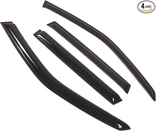 TuningPros Outside Mount Window Vent Visors Rain Guards Compatible with Subaru Forester 2009-2013 | Side Window Wind Deflectors Rain Shields | Smoke Tinted, 4 Pcs Set, DGWV-390