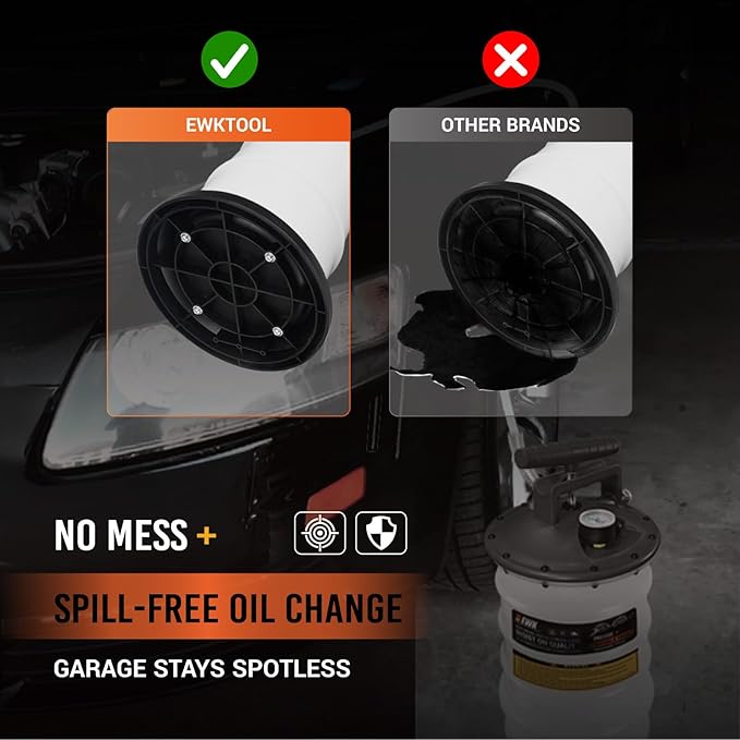 EWK 12L Heavy Duty Manual Oil Extractor/Dispenser Pump, Fluid Vacuum Evacuator with Reinforced Tank for Automotive Oil Change