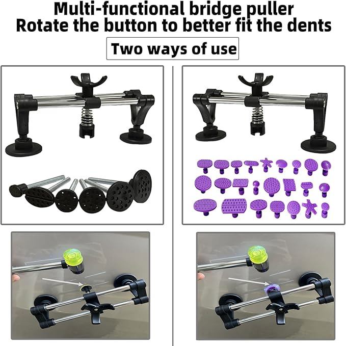 176pcs M16 Big Size Anti-slip Slide Puller,Paintless Car Dent Removal Kit,Bodywork Hail Damage Repair,Auto Body Dent Removal Tools,Dent Pulling Dings Remover Tools Kit(176pcs M16 Slide Puller)