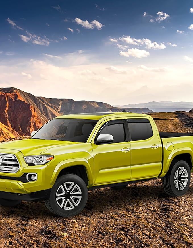 in-Channel Window Rain Guards Fit for Toyota Tacoma Double Cab 2016-2023 Rain Guard Extra Durable Window Deflectors Vent Visors Vent Shades Exterior Truck Accessories