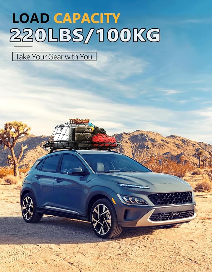 Tuyoung Roof Rack Cross Bars Compatible with 2018-2023 Hyundai Kona & Kona N & Kona Electric with Flush Side Rails, Lockable 220lbs Heavy Duty Aluminum Lockable Roof Rails Crossbars Rooftop Luggage