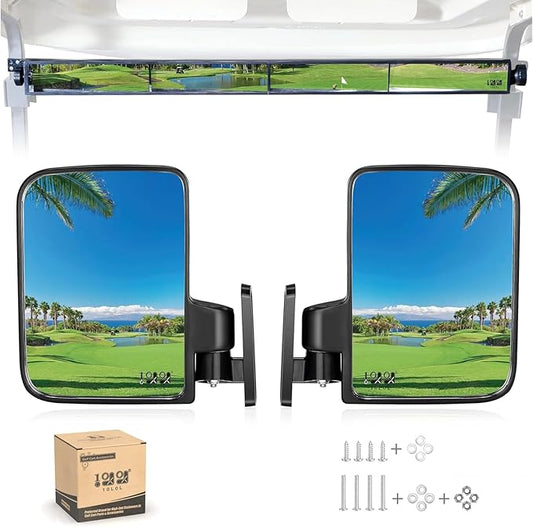 10L0L Golf Cart 4 Panel Rear View Accessories & Side Accessories Kit-Universal for Yamaha Club Car EZGO Model Eliminate Blind Spots