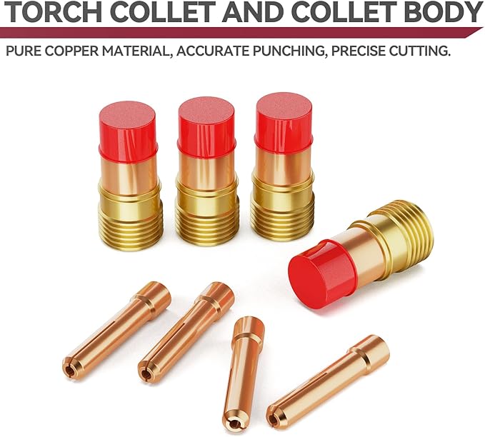 ARCCAPTAIN 22Pcs TIG Welding Torch Stubby Gas Lens #10 Glass Cup Kit for WP-17/18/26