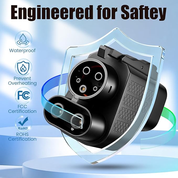 NACS to CCS1 Charger Adapter Compatible with Tesla Superchargers, UL2252 Certification Electric Vehicle Adapter with Interlock (500A/1,000V), Fast Charge for Electric Vehicle