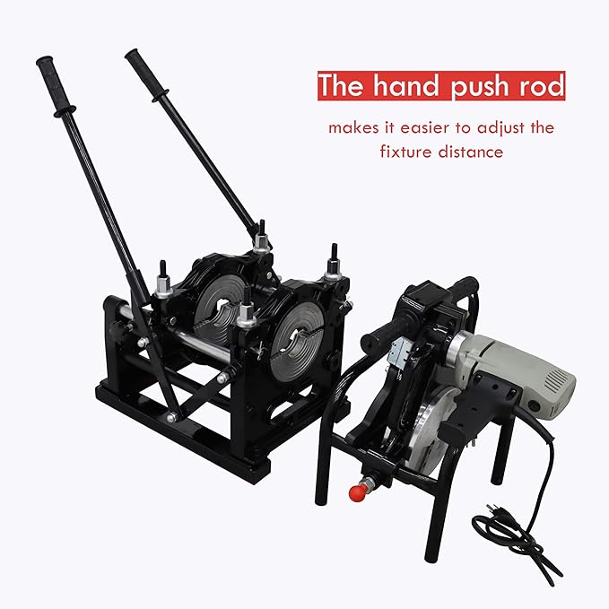 TECHTONGDA Pipe Welding Machine Electric Tube Butt Fusion Equipment for PE PP PB PVDF PPR 2.48-6.30inch Hand Push Two Clamps