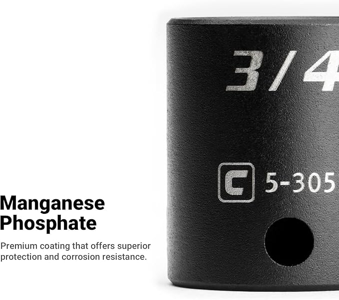 Capri Tools 5/8-Inch Shallow Impact Socket, 3/8-Inch Drive, 6-Point, SAE