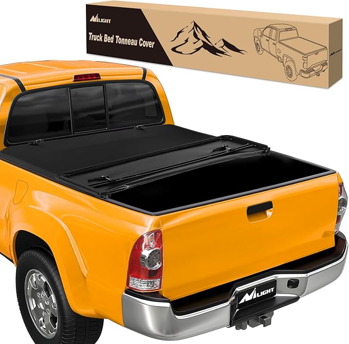 Nilight Soft Tri-fold Truck Bed Tonneau Cover Compatible with Toyota Tundra 2014 2015 2016 2017 2018 2019 2020 2021-5.5ft