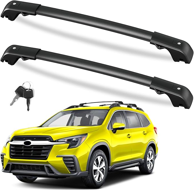 FengYu 300lb Roof Rack Cross Bars Compatible with Subaru Ascent 2019-2026 Heavy Duty Lockable Aluminum Roof Rails Crossbars Cargo Bars Canoe Snowboard Rooftop Black Carrier Luggage