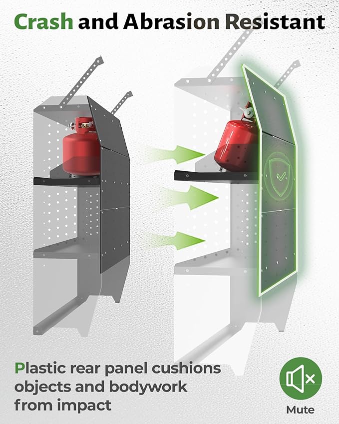 StarONE Cargo Van Shelving Storage Fit for Ford Transit,GMC,Chevy Express,NV,Promaster,Sprinter and Metris w/Hooks,Black,Steel,42" W x 46" H x 13" D