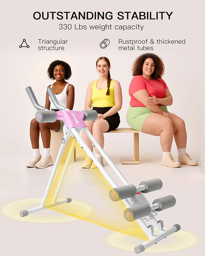 Ab Machine Abdominal Stomach Workout: Adjustable Ab Trainer Machine Ab Cruncher Core Strength Training Equipment for Home Gym Foldable for Women and Men