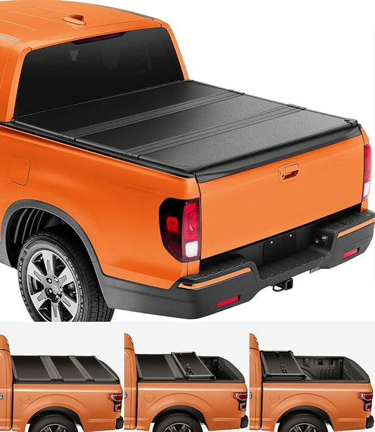 TIPTOP Tri-Fold Hard Tonneau Cover Truck Bed FRP On Top for 2017-2025 Honda Ridgeline with 5'4" Bed (64") |TPM3|