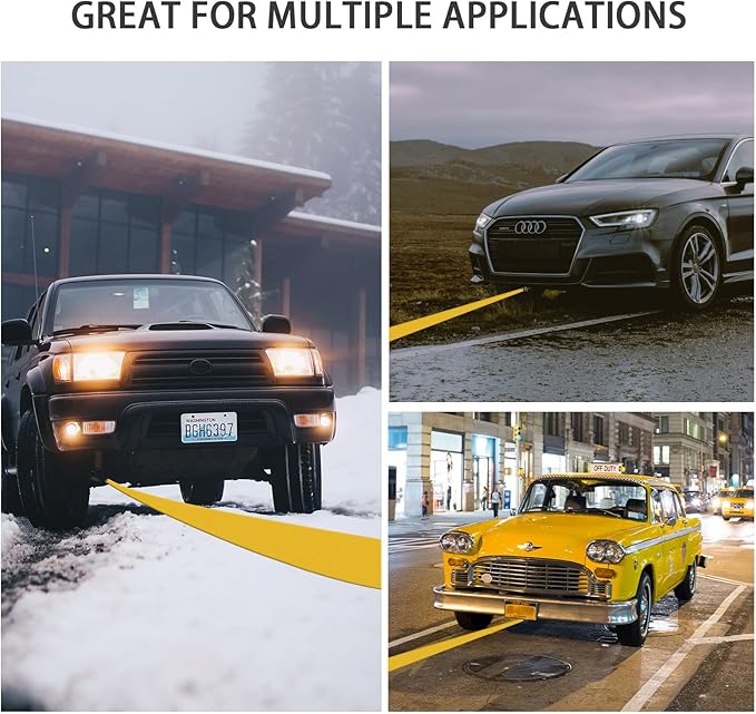 Trailer Winch Strap with Hook, 1.5in 16ft Heavy Duty Boat Winch Strap with 4500lbs Break Strength for Towing Vehicles, Boats, Trailer, Towing (Yellow)