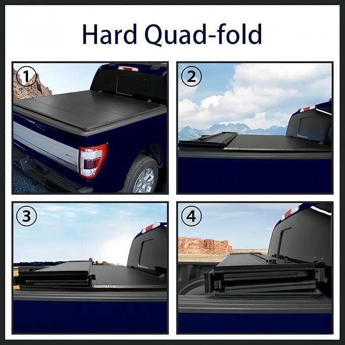 Perfit Liner 6.8 FT Bed Soft Hard Tonneau Cover for 1999-2024 F250 F350 F450 Super Duty Styleside/Fleetside Truck Cargo Topper (Hard Quad-Fold, 6.8 FT, 1999-2025 Super Duty)