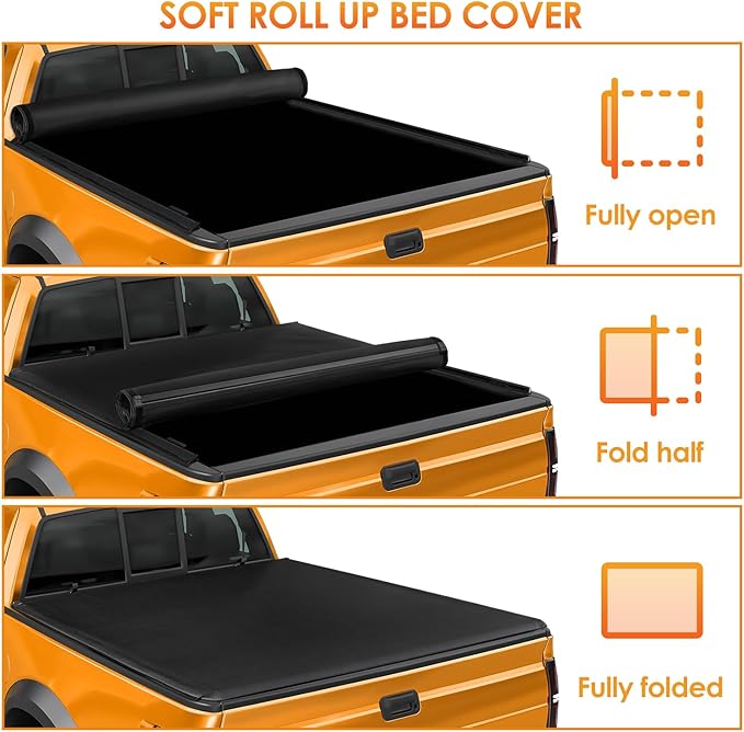 Nilight Soft Roll Up Truck Bed Tonneau Cover Compatible with Chevy Silverado 1500/ GMC Sierra 1500 2019 2020 2021 2022 2023 2024 2025 5.8ft