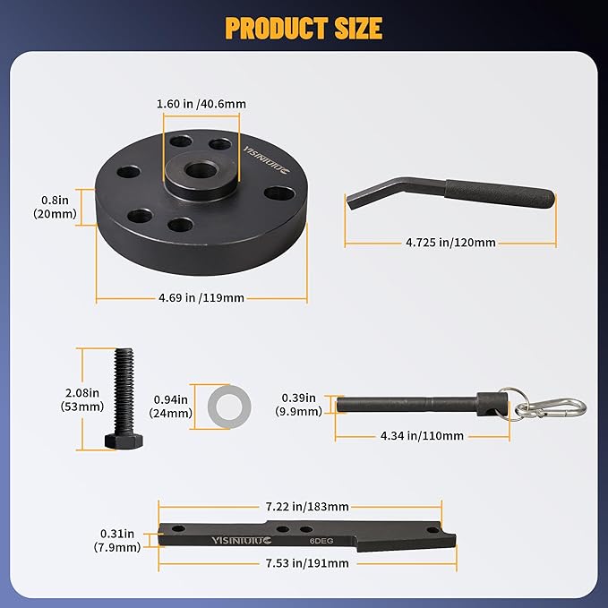3163021 Cam Timing Tool Kit Engine Brake Adjustment Tool 7MM for All Cummins ISX QSX Engine 2007-2017.Heavy Duty Camshaft Holding Tool with 3163530 Engine Brake Adjustment Tool 3163069 Cam Gear Puller