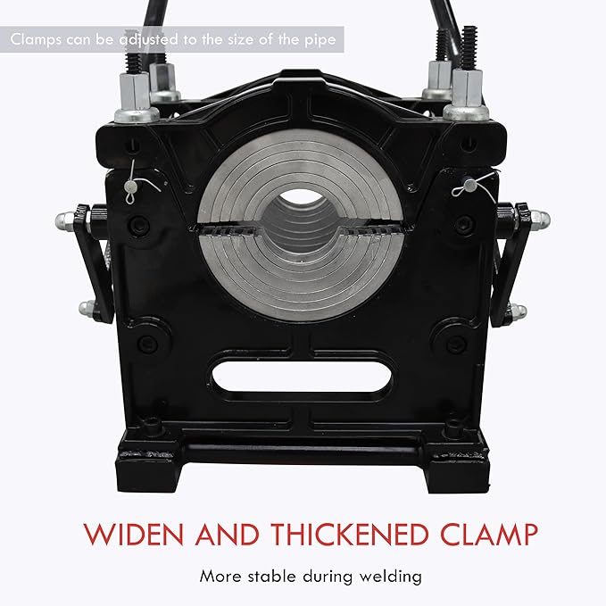 TECHTONGDA Pipe Welding Machine Electric Tube Butt Fusion Equipment for PE PP PB PVDF PPR 2.48-6.30inch Hand Push Two Clamps
