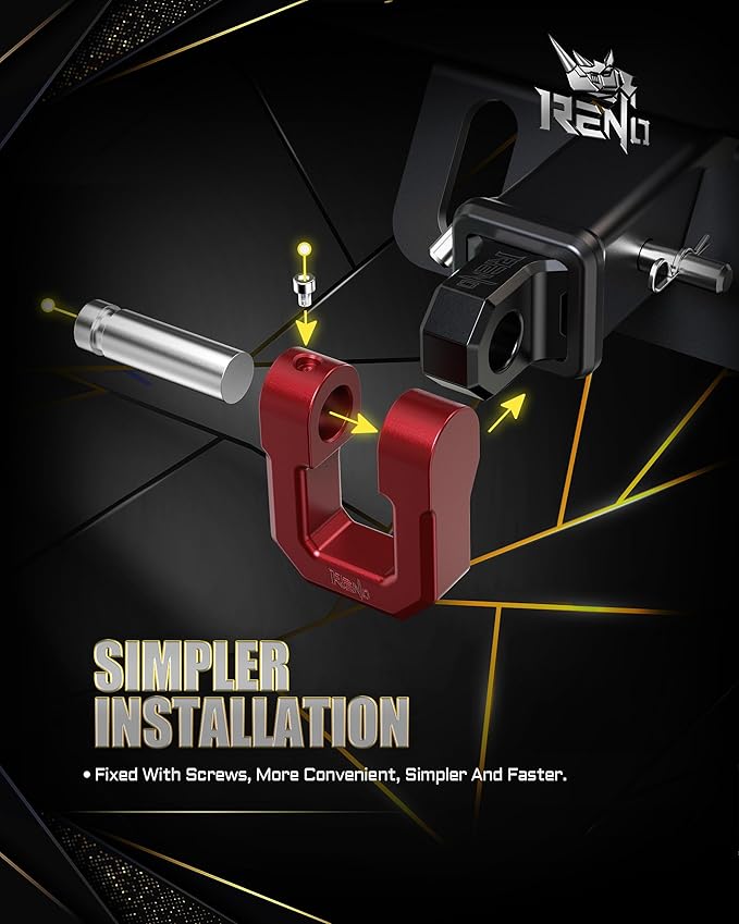 RENO 3/4" D Ring Shackle, 68,000 lbs Break Strength with 7/8" Inch Pin Universal Use with Tow Strap Winch for Off-Road Truck ATV UTV SUV Recovery Towing Trailer (Aluminum, 2 Pack, Red)