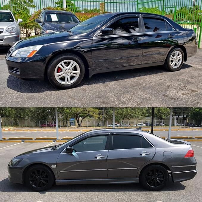 Original 4pcs Side Window Deflectors, Outside Mount Tape-On Rain Guards Set, Nice Side Window Visors Compatible with 2003-2007 Accord 4-Door Sedan Only |94943|