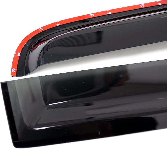 Outside Mount Car Window Rain Guards Compatible with Nissan 240SX 1989-1994 | Tape-On | Rain Shields Window Visor Window Deflectors | Dark Smoke, 2 Pcs Set, WV2M-506