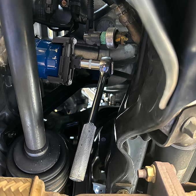 Adjustable Oil Filter Wrench Removal Tool 1/2'' Drive, Universal Oil Filter Cap Socket Wrench, fits Small & Medium-sized Spin-on Oil Filter (60-80mm)