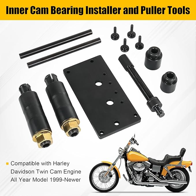 Inner Cam Bearing Installer and Puller Tools Replacement for Harley Davidson 88 93 96 103 110 All Twin Cam 1999-newer Inner Twin Camshaft Bearing Remove Installer with Puller Tool
