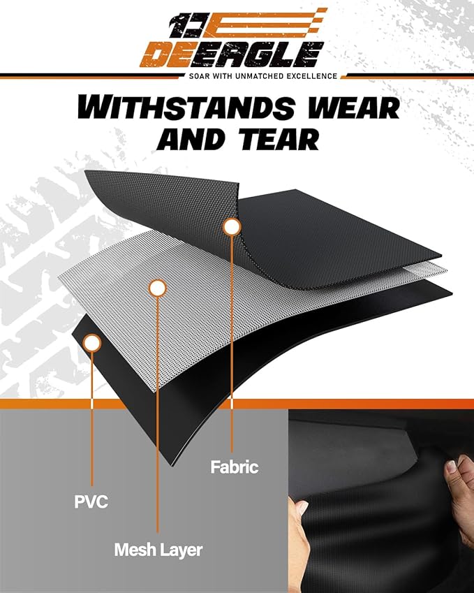 DEEAGLE Rooftop Cargo Carrier 15 Cubic Feet – Car Roof Cargo Bag for Vehicles Without Roof Rack – Waterproof Soft Car Top Carrier with Non-Slip Mat, 4 Door Hooks & 8 Reinforced Straps