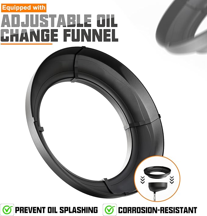 18.5 Gallon Industrial Fluid Drain Tank, Oil Drain Extractor, Portable Pneumatic Waste Oil Drain with Wheels, Adjustable Funnel Height