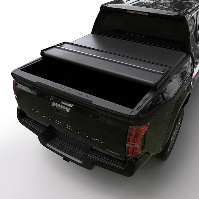 Soft Tri-Fold Truck Bed Tonneau Cover Compatible with 2016-2026 Toyota Tacoma w/OE Track System | 6'2" Bed (73.7") | CFST-022