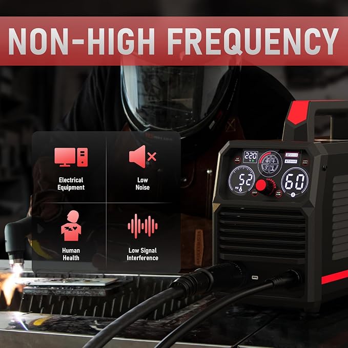 YESWELDER Multifunctional Plasma Cutter, 60Amp 110V/220V Non-High Frequency Non-Touch Pilot Arc 4-In-1 Plate Cutting/Grid Cutting/Gouging/Marking Plasma Cutting Machine