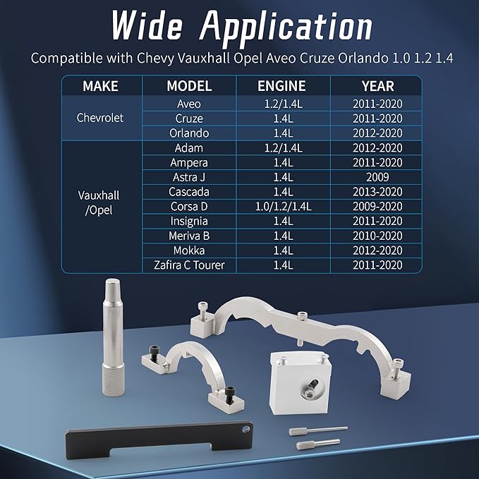 Turbo Engine Timing Tool Kit for Locking The Position of Cams Crankshaft for Vauxhall/Opel/Chevrolet Cruze 1.0 1.2 1.4 Timing Chain Replacement, Cylinder Head and Camshaft Removal