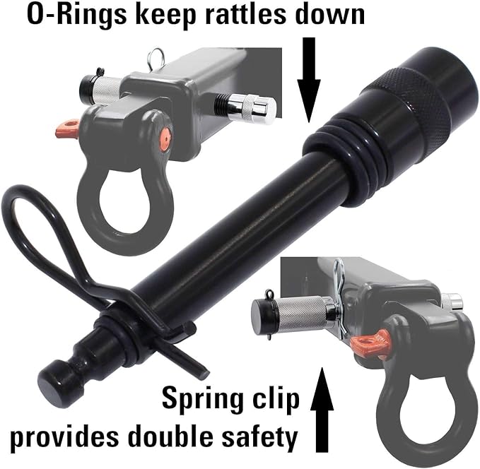 79630 Keyed Alike 5/8" Trailer Hitch Lock with Extra Long 3-1/4" Span, Double Safety Tow Hitch Receiver Locking Pin for Class III IV Hitches with 2" and 2.5" Receivers