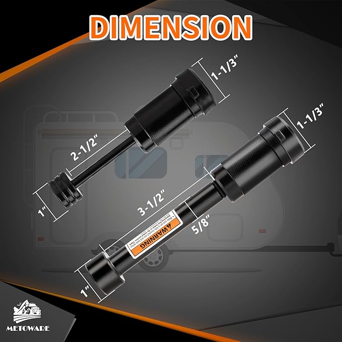 METOWARE Keyed Alike Trailer Hitch Receiver & Coupler Lock Kit fits Class III IV Receiver 5/8" Dia Pin Lock, 1/4” Dia 2-1/2" Trailer Coupler Lock for Latch-Type Couplers Latch-Type Couplers