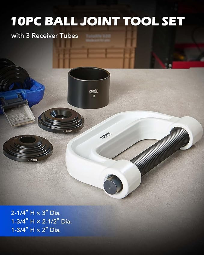 Orion Motor Tech Ball Joint Press Kit, Heavy Duty Ball Joint Tool with 4x4 Adapters, Ball Joint Removal Tool Kit for Most 2WD and 4WD Cars and Light Trucks