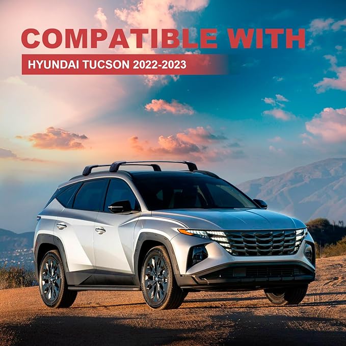 KINGGERI 260lbs Lockable Roof Rack Cross Bars Compatible with Hyundai Tucson 2022-2026 SE SEL N Line Limited NX4 Hybrid, Heavy Duty Anti-Theft Aluminum Roof Rails Crossbars Carrier Luggage Kayak