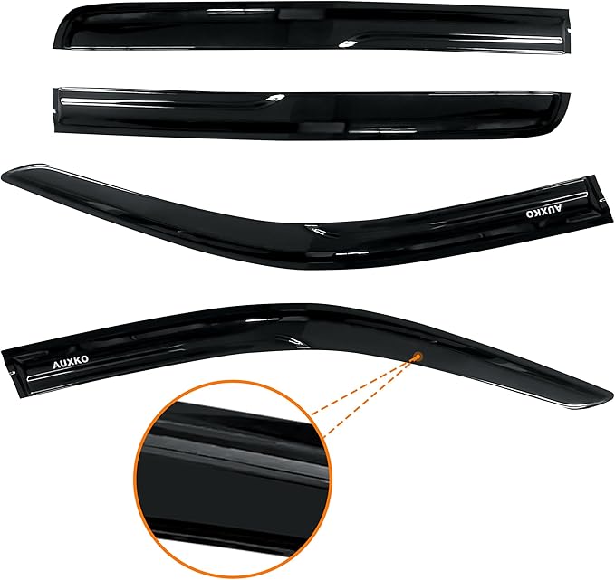 AUXKO Rain Guards for Cadillac Lyriq 2023-2025, Window Vent Visors Accessory - Tape-On Rain Guard Window Visor for Cadillac Lyriq, Easy Install Car Side Window Wind Deflectors & Visors Smoke Black