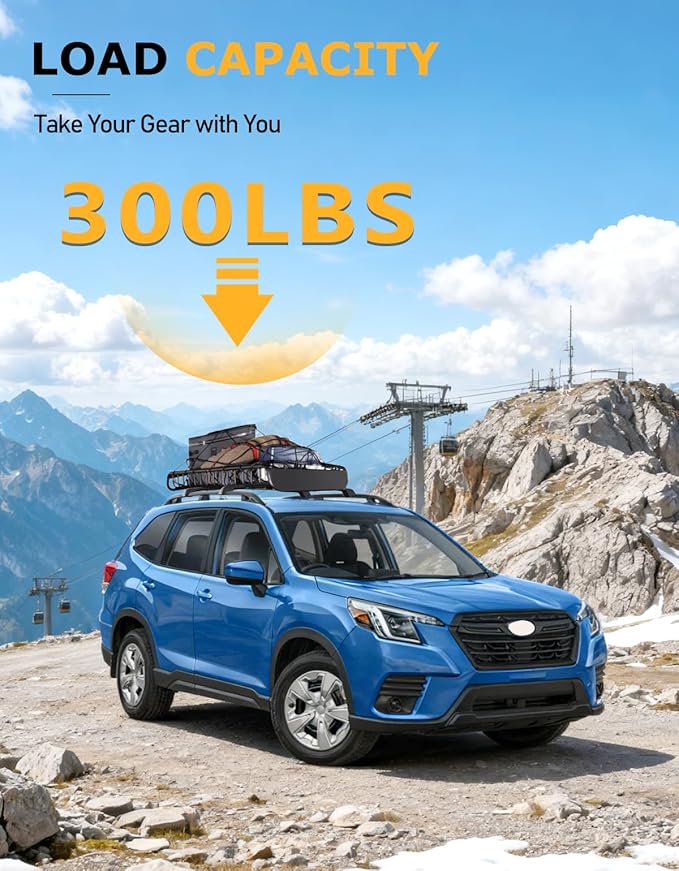 Tuyoung 300lbs Roof Rack Cross Bars Compatible with Subaru Forester 2014-2026 with Raised Side Rails (Not for Wilderness), Lockable Heavy Duty Aluminum Metal Lock Roof Rails Crossbars Luggage Racks.