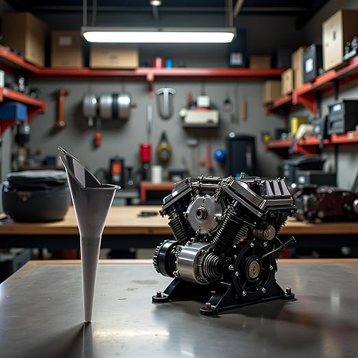 Auto Engine Oil Funnel,Black,Multi-Function Auto Engine Oil Petrol Change Funnel Long Stem Plastic for Car Motorcycle ATV Boat Multi-Function Circular and, Large:28cm Oil System Tools (11.02in)