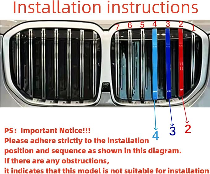 Automotive Grille Inserts for BMW X7 2026-2023(NOT for M60i) 7-Beam, Front Grill Accessories