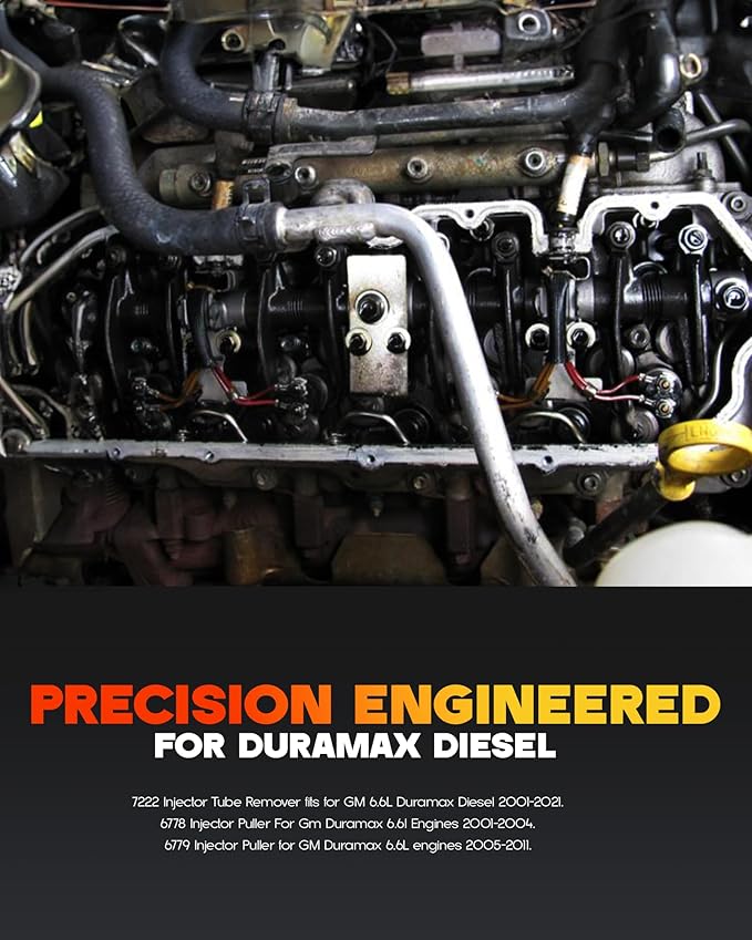 6778 Injector Puller & 6779 Injector Puller, 7222 Injector Tube Remover/Installer Tools Compatible with GM 6.6L Duramax Diesel,For GM Duramax Injector Repair Tool Kit,Replace J-44639,J-4659,J-45910