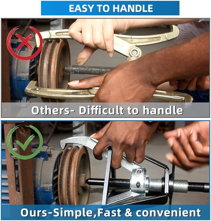 BESTOOL 3 Jaw Gear Puller,10 Ton Pulley Puller Tool, Removal Tool for Gears, Pulley and Flywheel