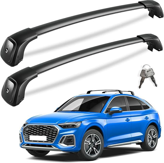 KINGGERI Heavy Duty 260lbs Roof Rack Cross Bars Fit for Audi Q5 2018 2019 2020 2021 2022 2023 2024 2025 2026, Anti-Theft Lockable Aluminum Roof Rails Crossbars Cargo Carrier Bag Black Accessories