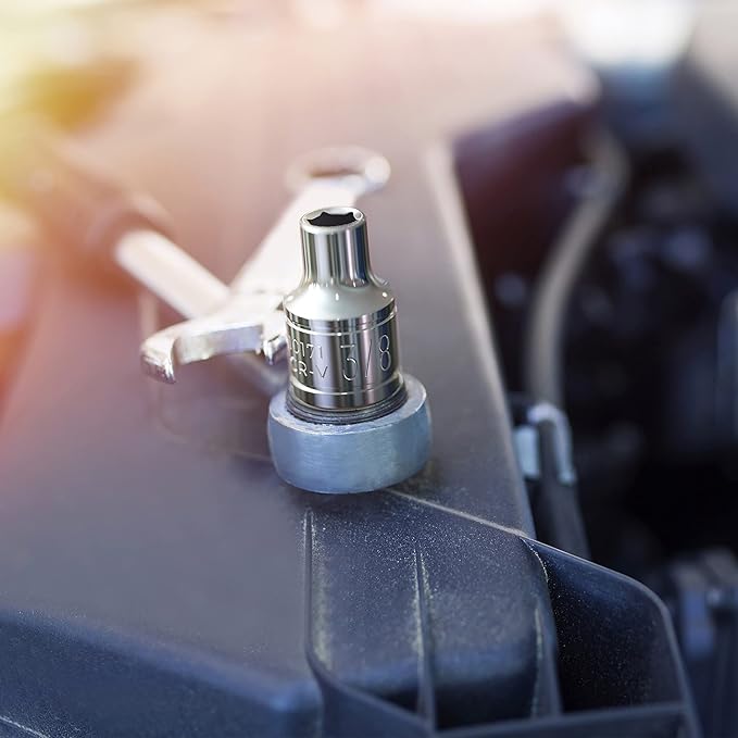 Olsa Tools SAE Shallow Socket Set - 3/8-Inch Drive, 13pc - 6-Point Chrome Sockets 1/4" to 1" and No Skipped Sizes - Mechanic Shallow SAE Socket Set - Professional Grade Short Sockets - Part: 1333